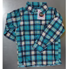Camisa Xadrez Junino Verde Laranja Azul Branco