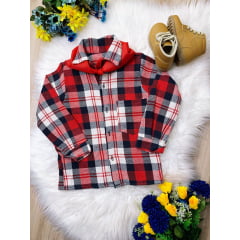 Camisa Xadrez Junino Vermelho Azul Marinho Branco