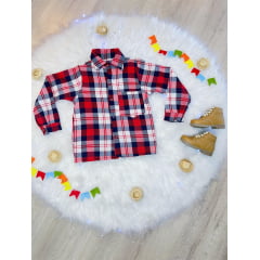 Camisa Xadrez Junino Vermelho Azul Marinho Branco