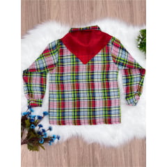 Camisa Xadrez Junino Verde Vermelho Azul