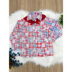 Camisa Xadrez Vermelho Azul Branco