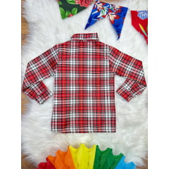 Camisa Infantil Fantasia Quadrilha Festa Junina Vermelho
