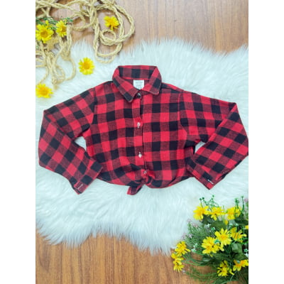 Camisete Infantil de Flanela Xadrez Varias Cores