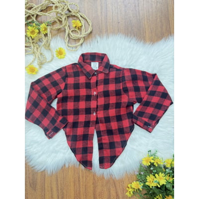 Camisete Infantil de Flanela Xadrez Varias Cores