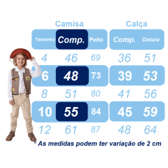 Conjunto Infantil Fantasia Junino Lampião Arraiá Marrom