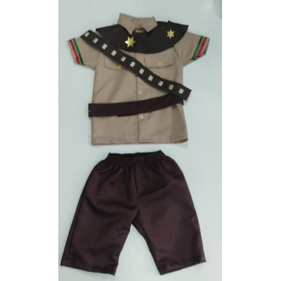Conjunto Infantil Fantasia Junino Cangaceiro Lampião Marrom