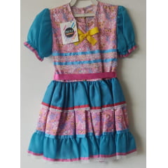 Fantasia Infantil Junino Azul e Rosa - 4 - 6 - 8 -10 - 12 - 14 - 16 - Podem Ter Variação Cor