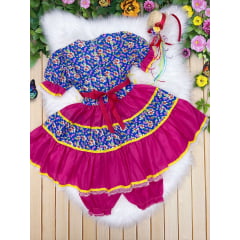 Fantasia Infantil Junino Azul P-M-G GG - Podem Ter Variação Cor