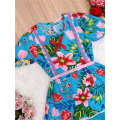 Fantasia Infantil Junino Azul - P-M-G GG - Podem Ter Variação Cor