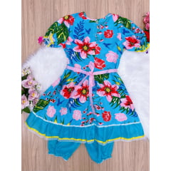 Fantasia Infantil Junino Azul - P-M-G GG - Podem Ter Variação Cor