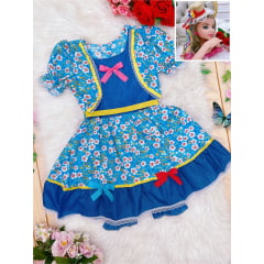 Fantasia Infantil Junino Azul P-M-G - Podem Ter Variação Cor