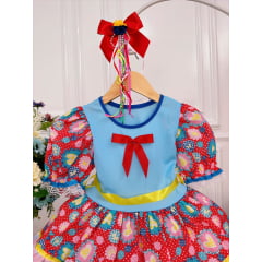 Fantasia Infantil Junino Azul  - Rosa - Vermelho - Podem Ter Variação Cor