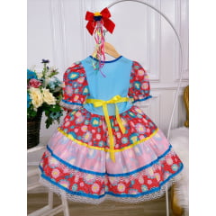 Fantasia Infantil Junino Azul  - Rosa - Vermelho - Podem Ter Variação Cor