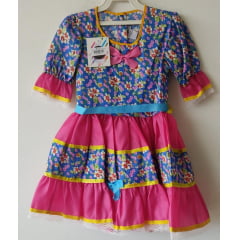 Fantasia Infantil Junino Azul Royal - P-M-G GG - Podem Ter Variação Cor