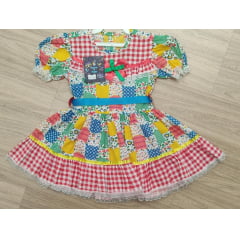Fantasia Infantil Junino Azul - Verde - Vermelho - 4-6-8-10-12-14-16- Podem Ter Variação Cor