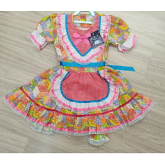 Fantasia Infantil Junino Azul - Verde - Vermelho - Laranja -  4-6-8-10-12-14-16- Podem Ter Variação Cor