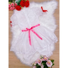 Fantasia Infantil Junino Noiva Branca P-M-G GG - Fitas Coloridas
