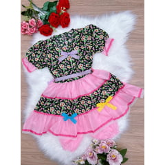 Fantasia Infantil Junino Preto P-M-G GG - Podem Ter Variação Cor