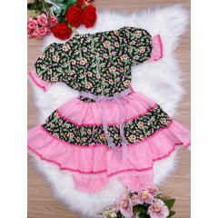 Fantasia Infantil Junino Preto P-M-G GG - Podem Ter Variação Cor