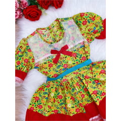 Fantasia Infantil Junino Verde Claro P-M-G GG - Podem Ter Variação Cor
