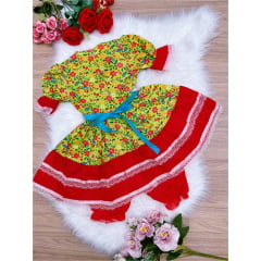 Fantasia Infantil Junino Verde Claro P-M-G GG - Podem Ter Variação Cor