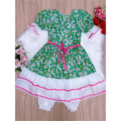 Fantasia Infantil Junino Verde P-M-G GG - Podem Ter Variação Cor