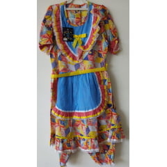 Fantasia Infantil Junino Vermelho - 4-6-8-10-12-14-16- Podem Ter Variação Cor