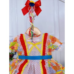 Fantasia Infantil Junino Vermelho Veste Bebê de Meses