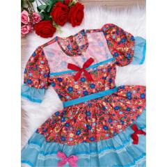 Fantasia Infantil Junino Vermelho - P- M - G - GG - Podem Ter Variação Cor