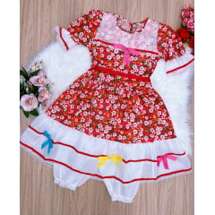 Fantasia Infantil Junino Vermelho - P-M-G GG - Podem Ter Variação Cor