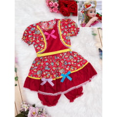 Fantasia Infantil Junino Vermelho P-M-G - Podem Ter Variação Cor