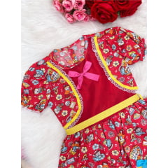 Fantasia Infantil Junino Vermelho P-M-G - Podem Ter Variação Cor