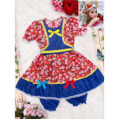 Fantasia Infantil Junino Vermelho P-M-G - Podem Ter Variação Cor