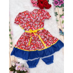 Fantasia Infantil Junino Vermelho P-M-G - Podem Ter Variação Cor