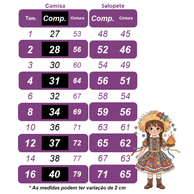 Conjunto Infantil Junino Camisa e Salopete Xadrez Rosa Azul