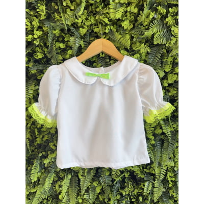 Conjunto Infantil Junino Salopete Xadrez Rosa Verde