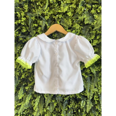 Conjunto Infantil Junino Salopete Xadrez Rosa Verde