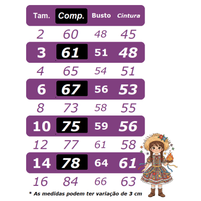 Fantasia Infantil Junino Arraiá Festas da Maria Bonita