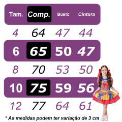 Fantasia Infantil Junino Arraiá Festas Xadrez Colorido