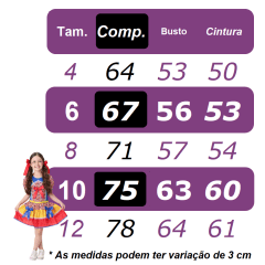 Vestido Infantil Junino Arraiá Florido Colorido Festas