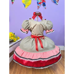 Vestido Infantil Junino Arraia Maria Bonita Colorido Festas