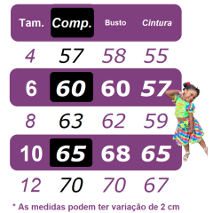 Fantasia Infantil Junino Azul Coração Colorido Festas
