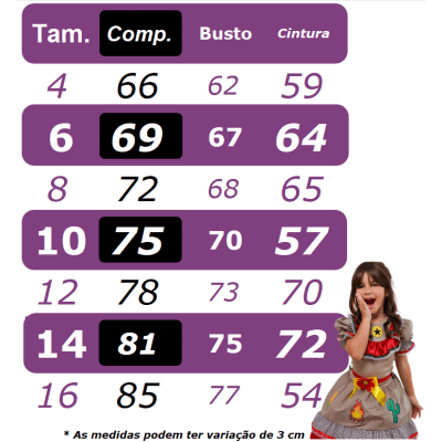 Vestido Infantil Junino Caipira Maria Bonita Colorido