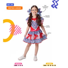 Fantasia Infantil Junino Vermelho Coração Colorido Festas