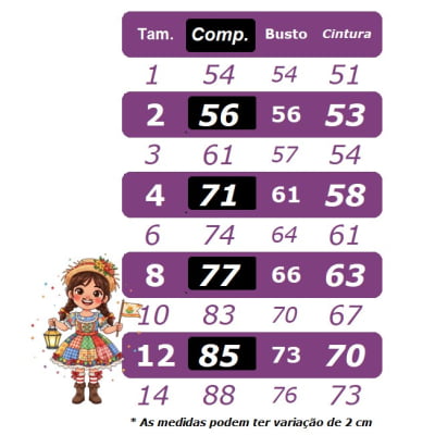 Vestido Infantil Junino Arraiá Cor Laranja Festa São João