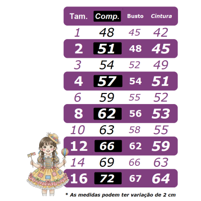 Vestido Infantil Junino Arraiá Festa Capira Xadrez Colorido