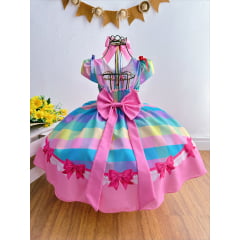 Vestido Infantil Junino Arraiá Festa São João Xadrez Colorido