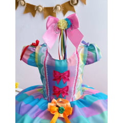 Vestido Infantil Junino Arraiá Festa São João Xadrez Colorido