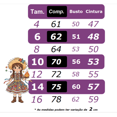 Vestido Infantil Junino Arraiá Festas Preto Xadrez