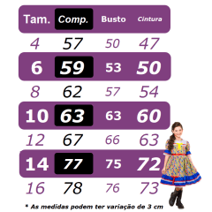 Vestido Infantil Junino Arraiá Vermelho C/ Desenho Corações